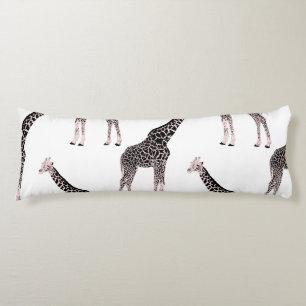 Niedlich rosa schwarze Giraffe Tierweißes Design Seitenschläferkissen