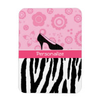 Niedlich rosa schwarze Schuhe Trendy Zebra Print m