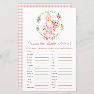 Niedlich rosa Schweinefleisch Name Baby Animal Gam