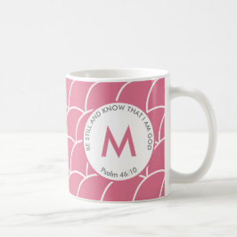 Niedlich rosa SEIN, UND Fish Scales Monogramm kenn Kaffeetasse