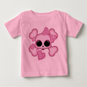 Niedlich rosa Skull Baby T-shirt