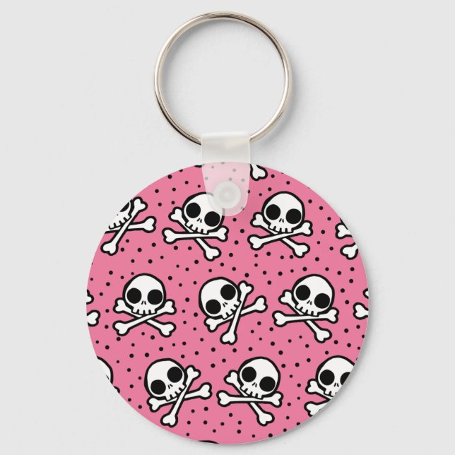 Niedlich rosa Skull Schlüsselanhänger (Vorderseite)