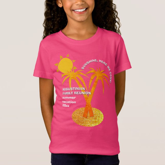 Niedlich-rosa Sommerferien Wiedersehen Girls T-Shirt (Vorderseite)