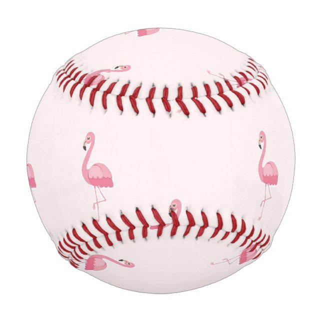 Niedlich rosa stehendes Flamingo Baseball (Vorderseite)