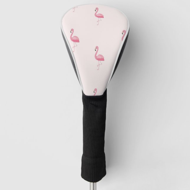 Niedlich rosa stehendes Flamingo Golf Headcover (Vorderseite)
