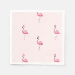 Niedlich rosa stehendes Flamingo Serviette