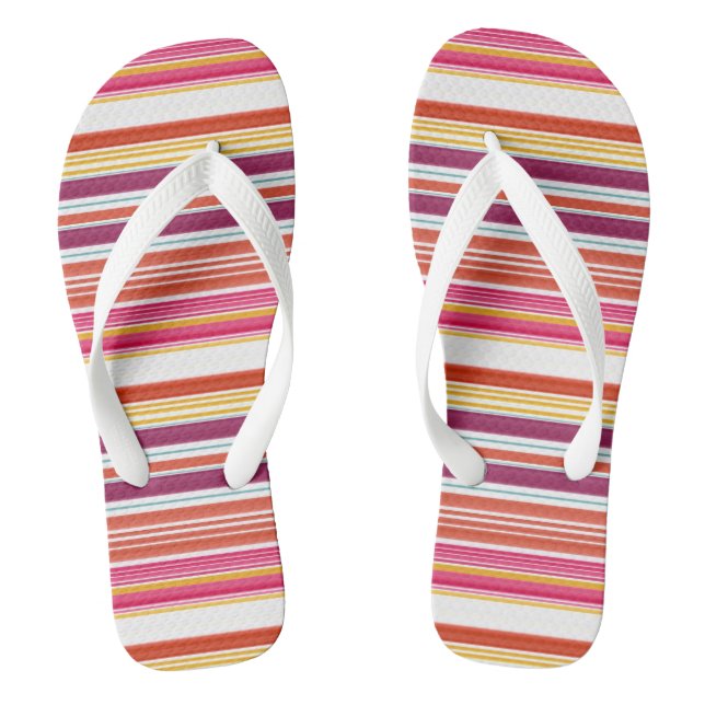 Niedlich rosa Streifen Flip Flops (Fußbett)