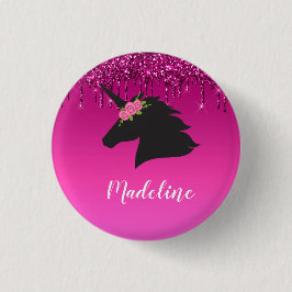 Niedlich rosa Tropfkörper Glitzer Personalisiert E Button