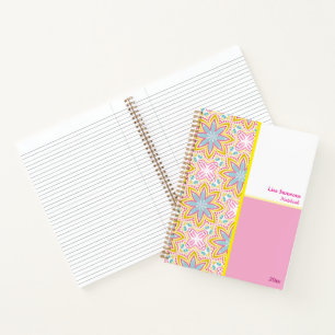 Niedlich-Rosa- und Blaue-Blume-MusterNotebook Notizbuch