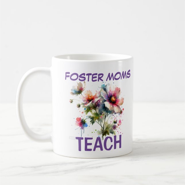Niedlich-rosa- und Indigo-FOSTER-MAMAS LEHREN Kaffeetasse (Links)