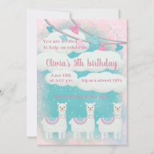 Niedlich rosa und türkisfarbener Llama