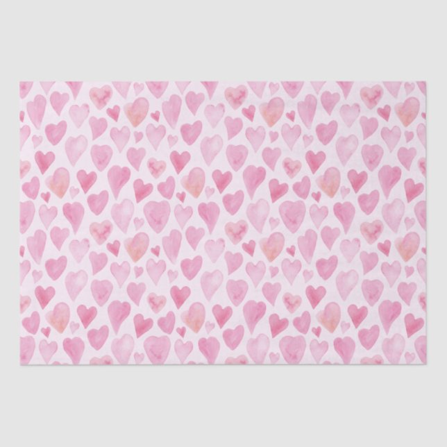 Niedlich rosa Valentinstag Liebe Herzmuster Seidenpapier (Vorderseite)