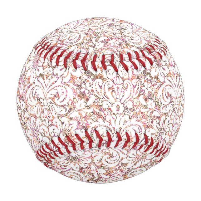 Niedlich rosa, Vintage Blumenmotive Baseball (Rückseite)