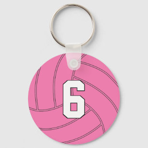 Niedlich rosa Volleyball - Kundennummer Schlüsselanhänger
