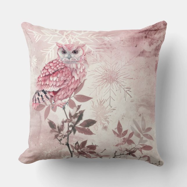Niedlich rosa Waldhuhn Kissen (Vorderseite)