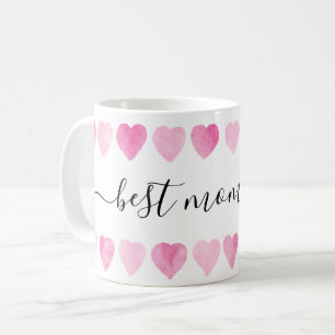 Niedlich rosa Wasserfarbe Herz Beste Mama je Kaffeetasse