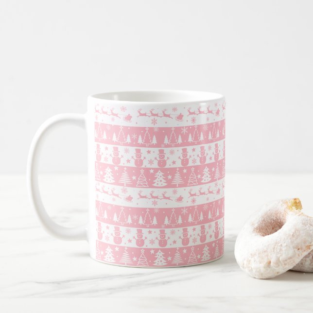Niedlich rosa Weihnachten Kaffeetasse (Mit Donut)