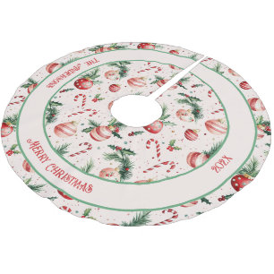 Niedlich Rosa Weihnachten Polyester Weihnachtsbaumdecke
