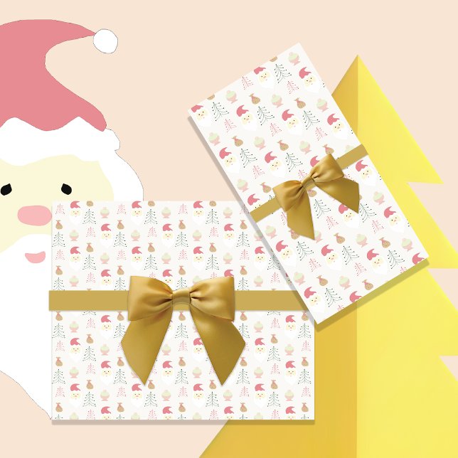 Niedlich rosa Weihnachtsmuster Geschenkpapier (Von Creator hochgeladen)