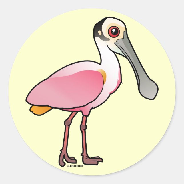 Niedlich Roseate Spoonbill Runder Aufkleber (Vorderseite)