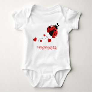 Niedlich-Rot-Schwarz-Ladybug/Ladybird-Bodysuit Baby Strampler