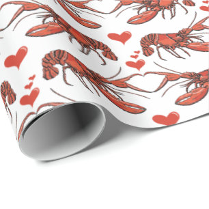 Niedlich Rot und Weiß Du bist meine Hummerromane Geschenkpapier