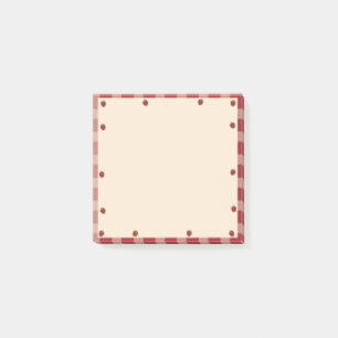 Niedlich Rot und Weiß Gingham Strawberry Themed Post-it Klebezettel
