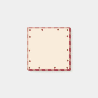 Niedlich Rot und Weiß Gingham Strawberry Themed Post-it Klebezettel