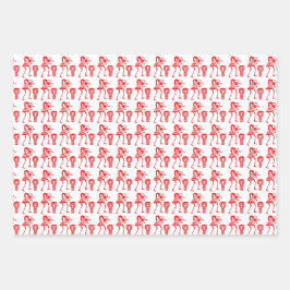 Niedlich, Rote Silhouette, glücklicher Tanz Geschenkpapier Set