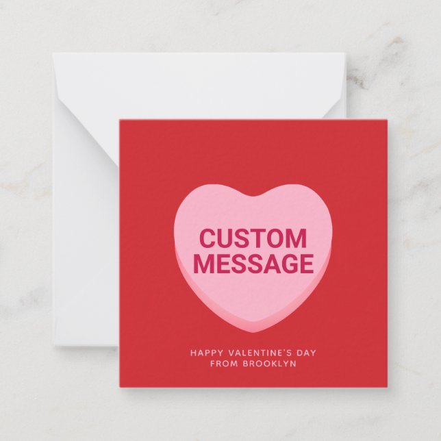 Niedlich rotes Gesprächsthema Mitteilungskarte (Vorderseite)