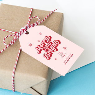 Niedlich Rotes Rosa Fröhliche und helle Weihnachte Geschenkanhänger