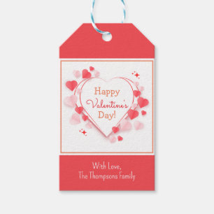 Niedlich Rotes Rosa Herzchen Glücklicher Valentins Geschenkanhänger