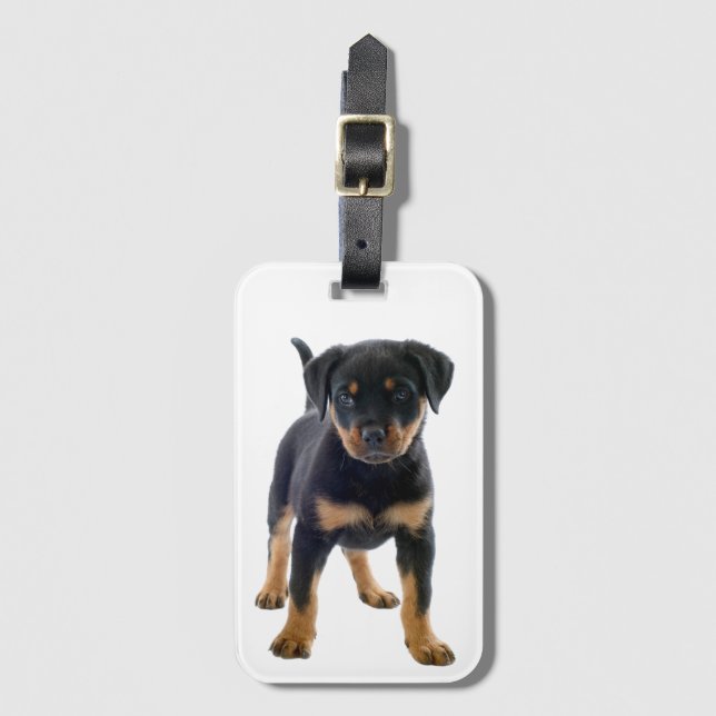 Niedlich Rottie Welpe Dog Mama Rottweiler  Gepäckanhänger (Vorderseite Vertikal)