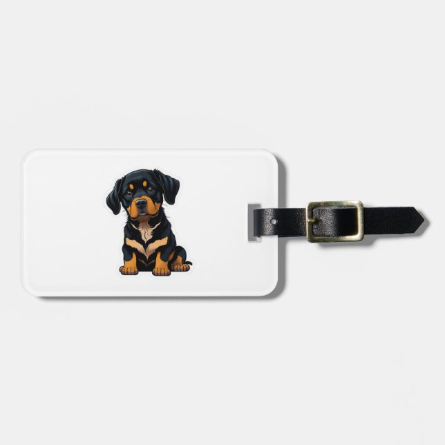Niedlich Rottweiler - Geschenke für Besitzer von R Gepäckanhänger (Vorderseite horizontal)