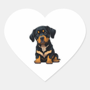 Niedlich Rottweiler - Geschenke für Besitzer von R Herz-Aufkleber