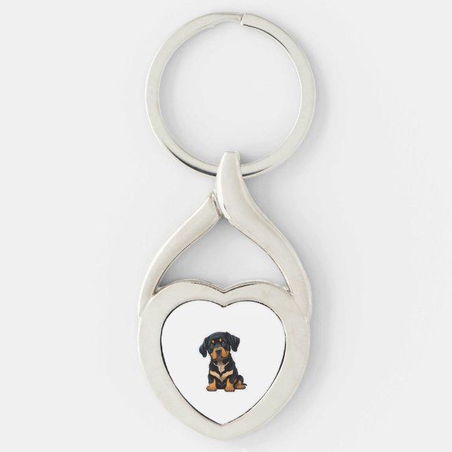 Niedlich Rottweiler - Geschenke für Besitzer von R Schlüsselanhänger (Vorderseite)