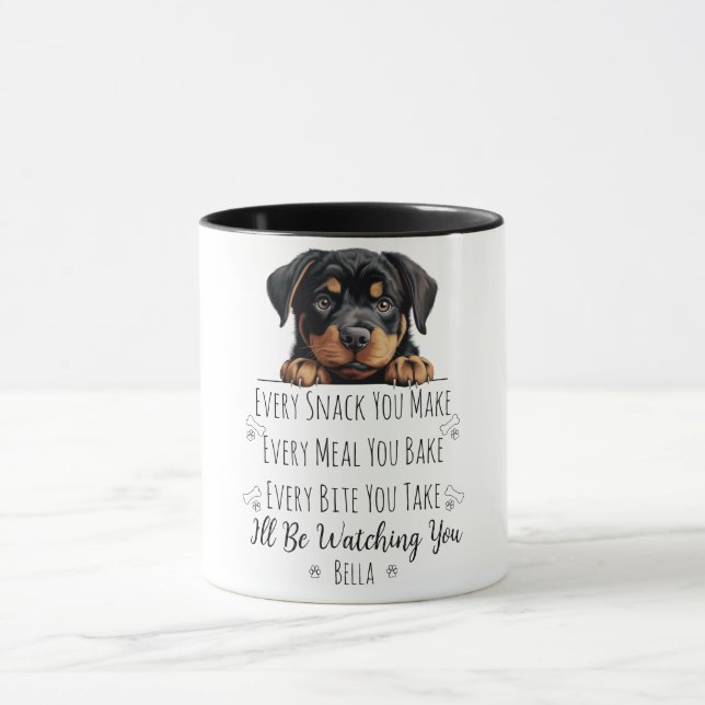 Niedlich Rottweiler Hund Funny Custom Tasse (Zentrum)