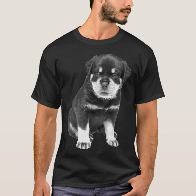 Niedlich Rottweiler Hund T-Shirt (Vorderseite)