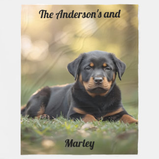 Niedlich Rottweiler Personalisiert Fleecedecke