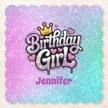 Niedlich Royal Birthday Girl Party Paper Untersetz