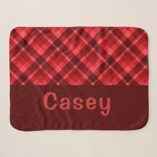 Niedlich Ruby Red Kariert Monogram Small Sherpa Bl Sherpadecke