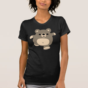 Niedlich Running Cartoon Bärenfrauen T - Shirt