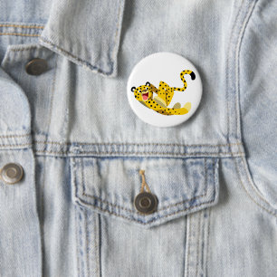 Niedlich Running Cartoon Cheetah Button