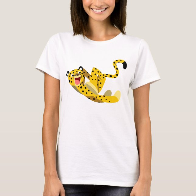 Niedlich Running Cartoon Cheetah Women T - Shirt (Vorderseite)