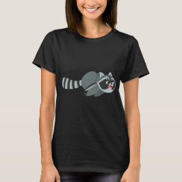 Niedlich Running Cartoon Raccoon Women T - Shirt