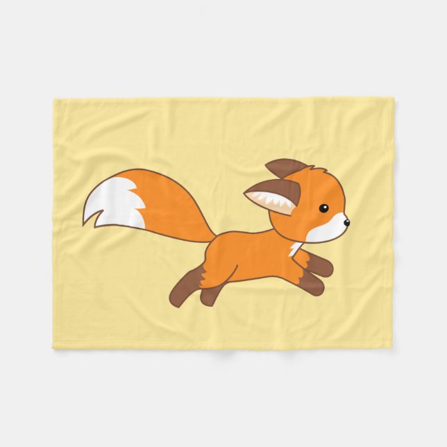 Niedlich Running Fox Fleecedecke (Vorderseite (Horizontal))