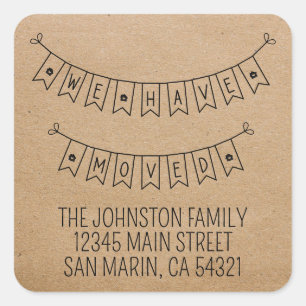 Niedlich rustikal haben wir das Herz neue Zuhause Quadratischer Aufkleber