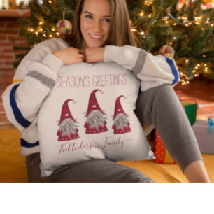 Niedlich Rustikale Karierte Personalisierte Weihna Kissen