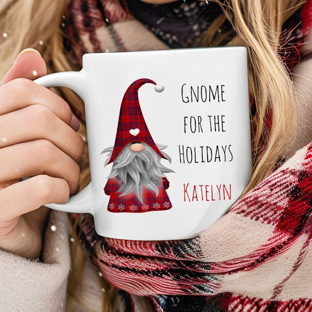 Niedlich Rustikale Personalisierte Weihnachtsgnome Kaffeetasse (Von Creator hochgeladen)