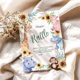 Niedlich Safari Animal Greenery Baby Sh Raffle Dia Begleitkarte